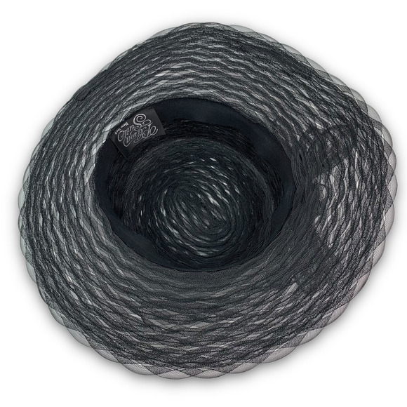 Vintage PLAZE SUITE NEW YORK glam black mesh hat with large bow - Picture 5 of 12